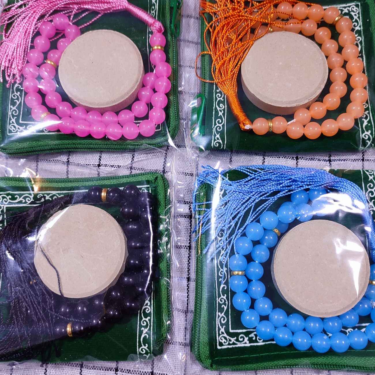 Set de Prière Karbala Turbah – Mohr, Tasbih & Tapis de Prière avec Fermeture Éclair