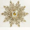 Large-Brass-Bronze-Wall-Clock-with-Round-Sunburst-Flame-Design