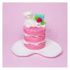 Pink-Handmade-Fancy-Candle-in-Layered-Cake-Style-with-Bear-and-Chocolate-2