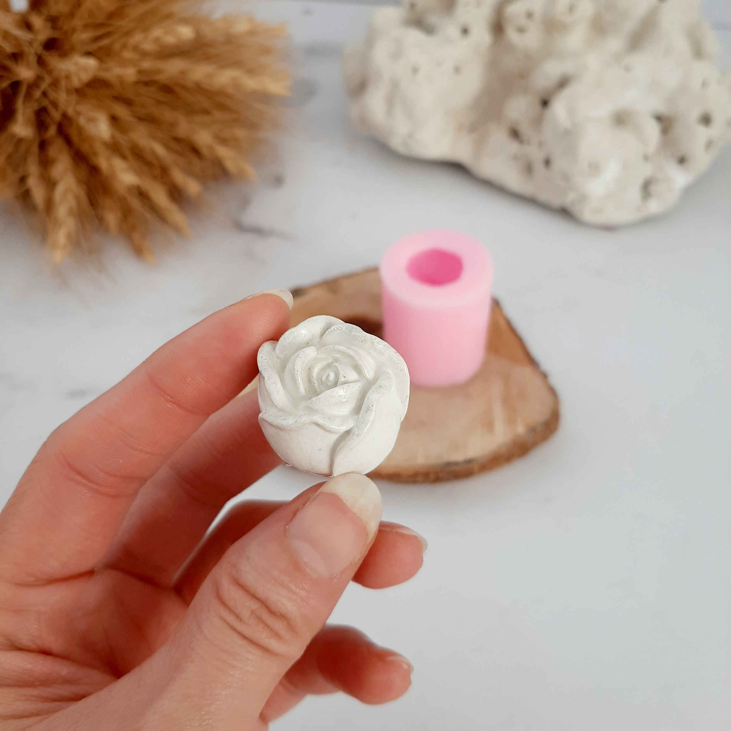 Moules à bougie en silicone de qualité supérieure – Fabrication facile, motif en forme de rose