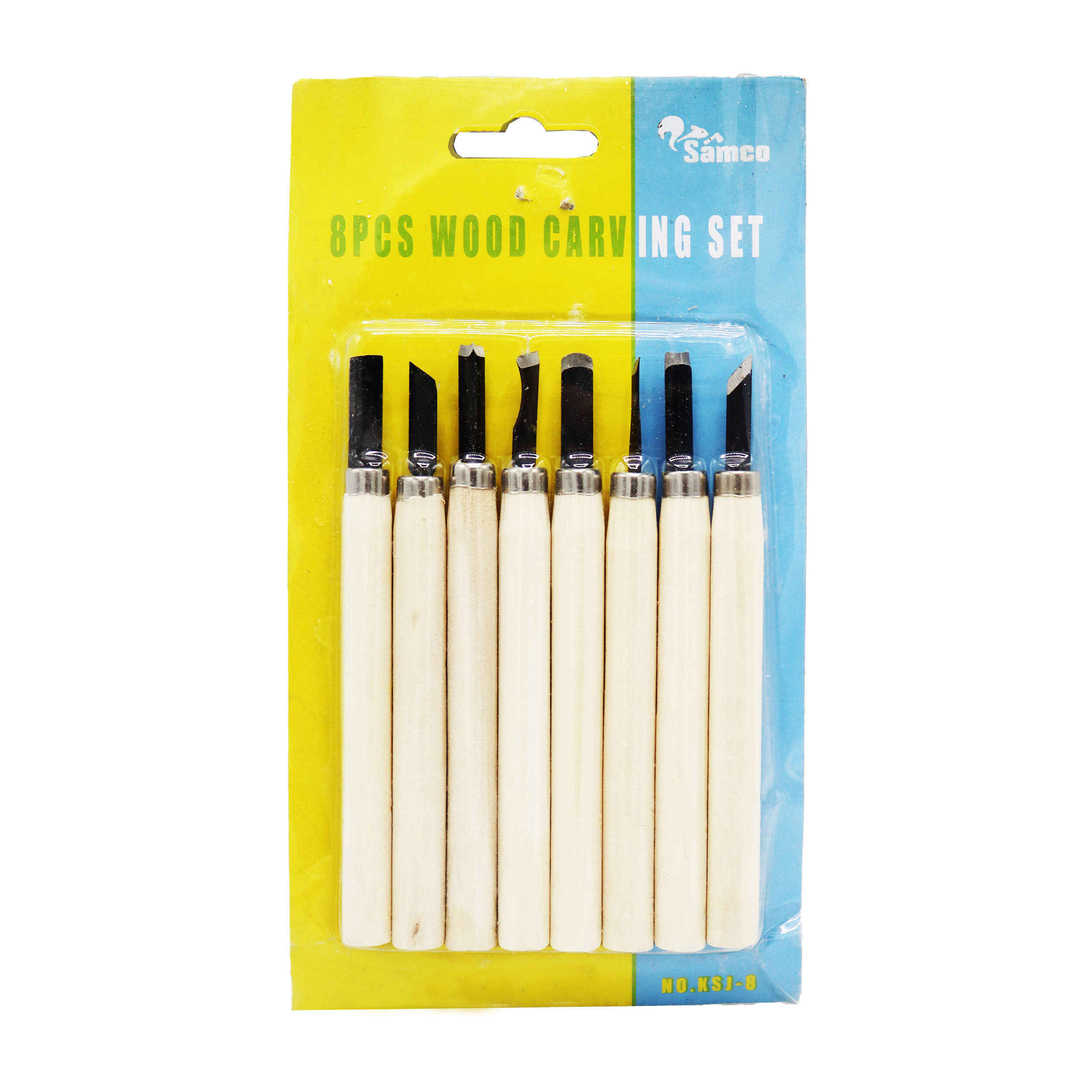 Jeu de ciseaux à bois Samco YP-08 – 8 outils pour sculpture & finitions (pack de 8)