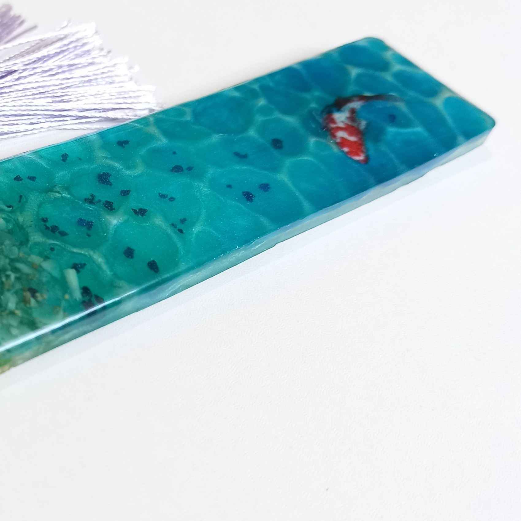 Marque-pages en résine inspiré de la mer – Cadeau unique pour les amateurs de lecture avec sable et coquillages réels