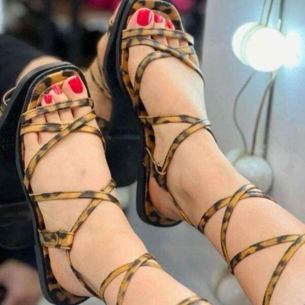 Sandale gladiateur élégante à lacets pour femmes – Chaussure d’été parfaite