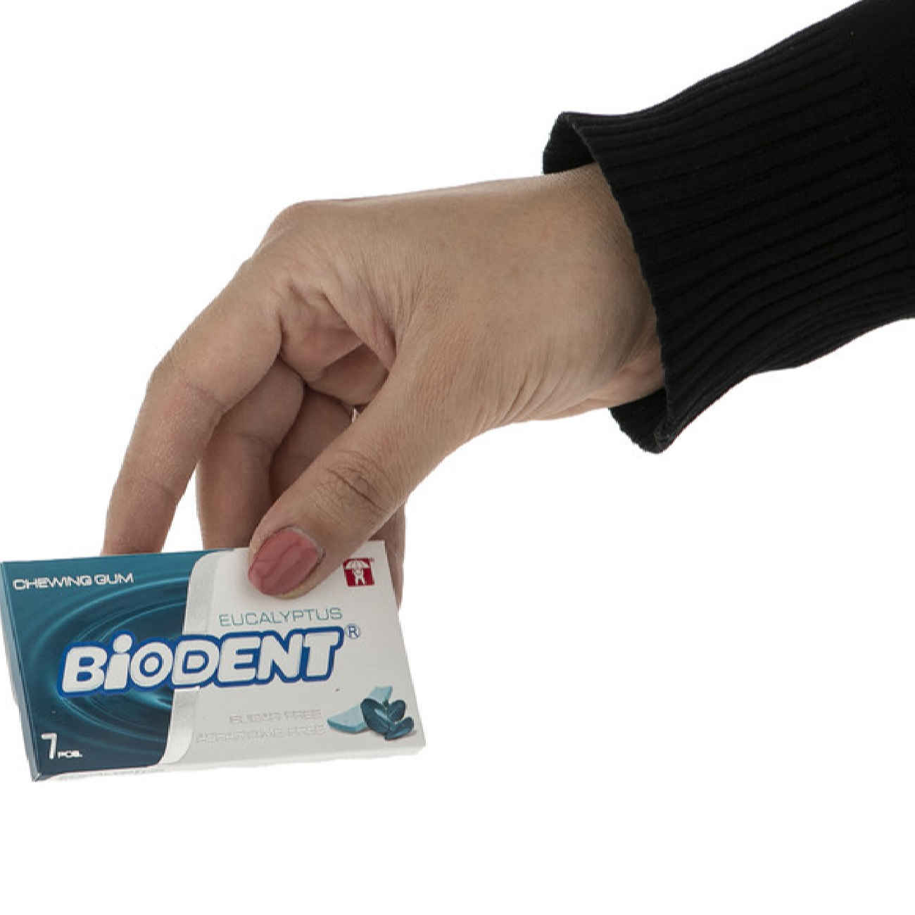 Chewing-gum sans sucre mini bâtonnets saveur eucalyptus par Biodent (6 pièces)