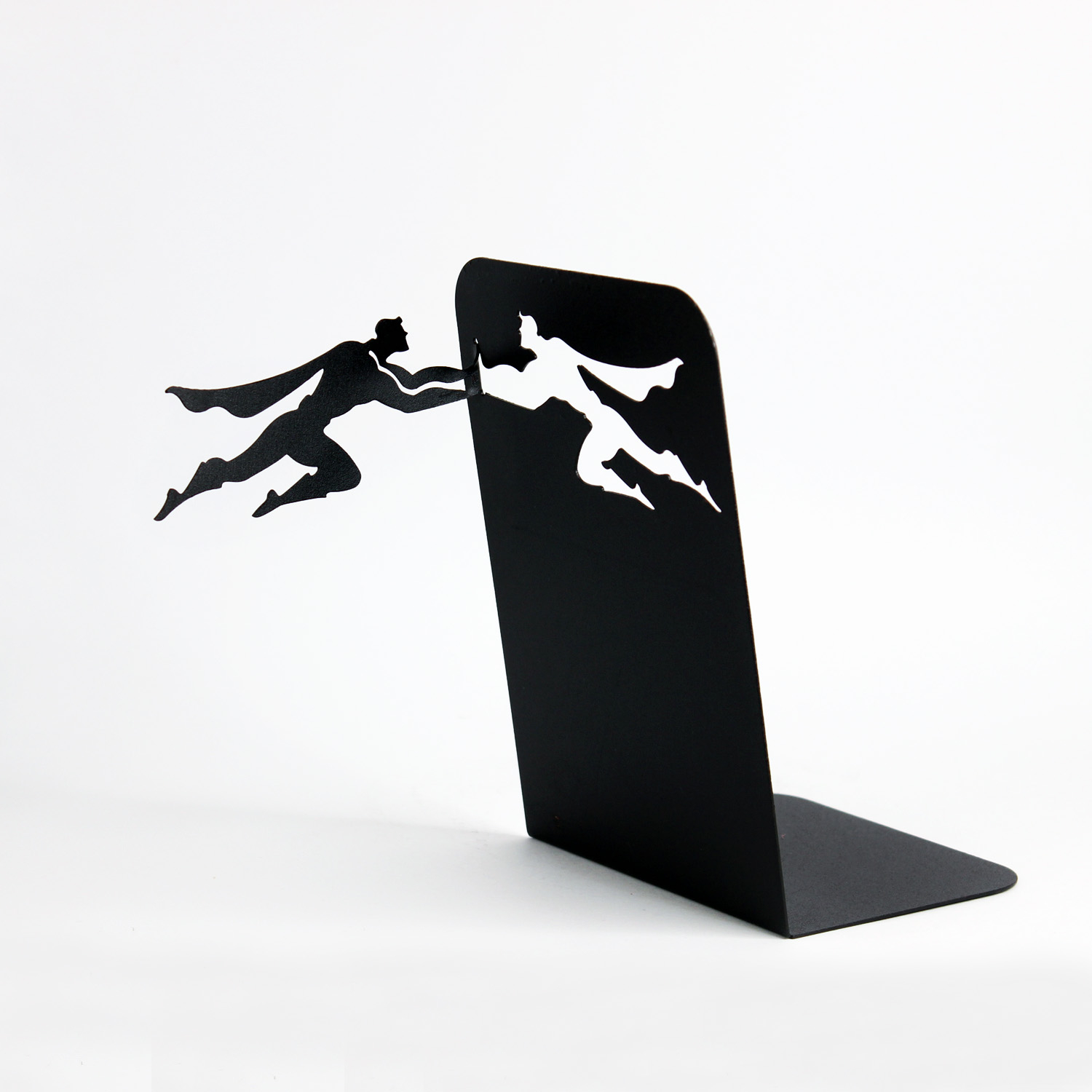 Serre-livres en métal Superman – déco héros noir originale pour étagères