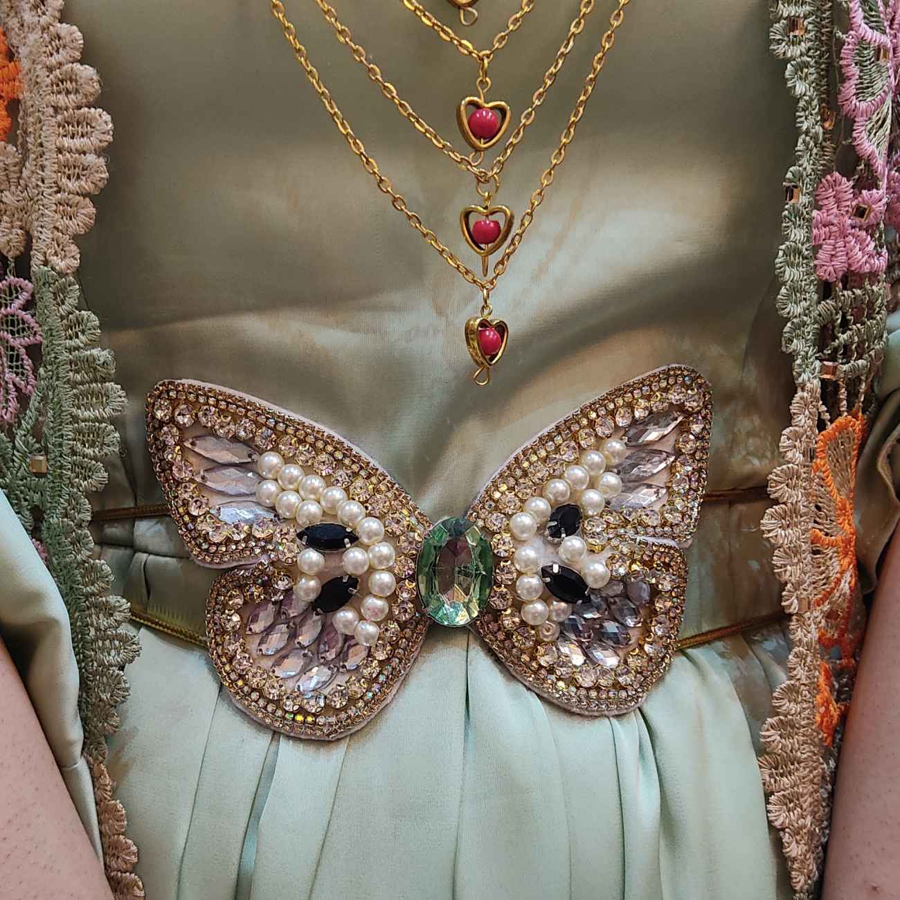 Ceinture kurde authentique faite à la main – Motif papillon