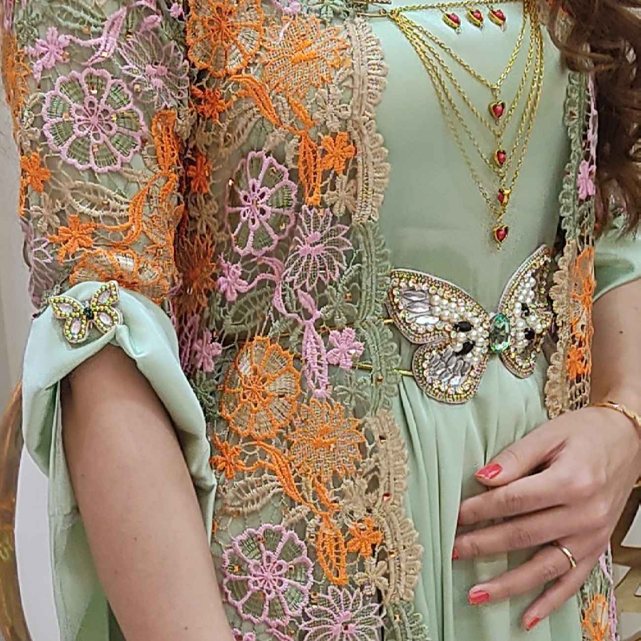 Ceinture kurde authentique faite à la main – Motif papillon