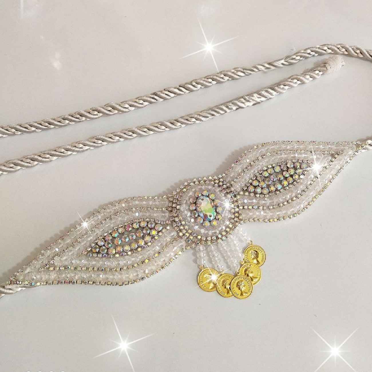 Ceinture kurde en perles de cristal – Élégante, artisanale et unique pour mariage
