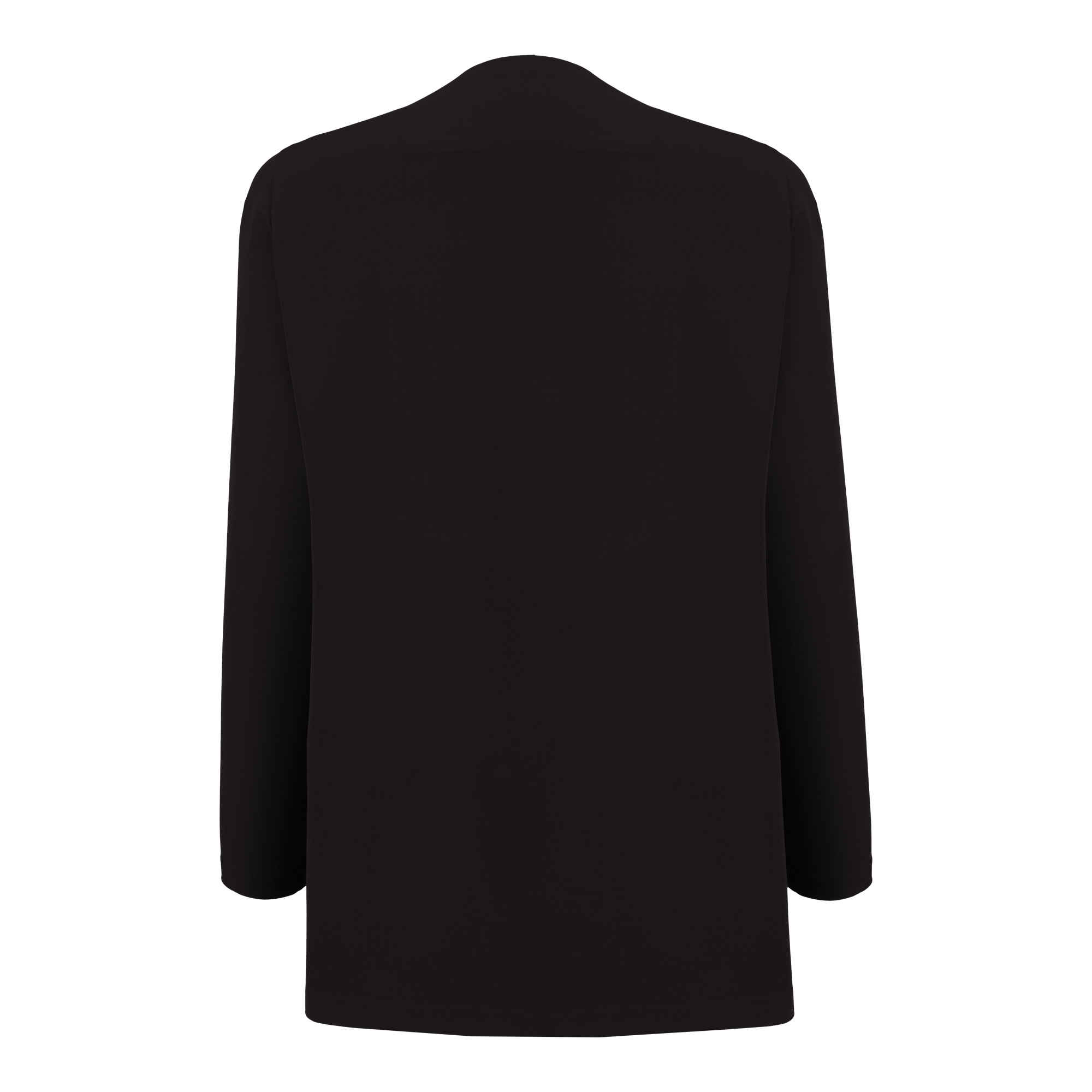 Manteau à encolure ronde avec broderie florale – Idéal pour toutes occasions, noir