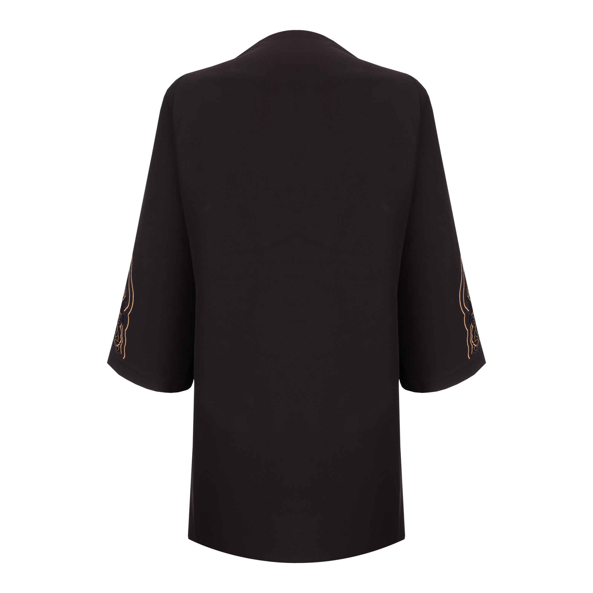 Manteau iranien en crêpe Maserati élégant avec manches brodées – Adapté à toutes les saisons