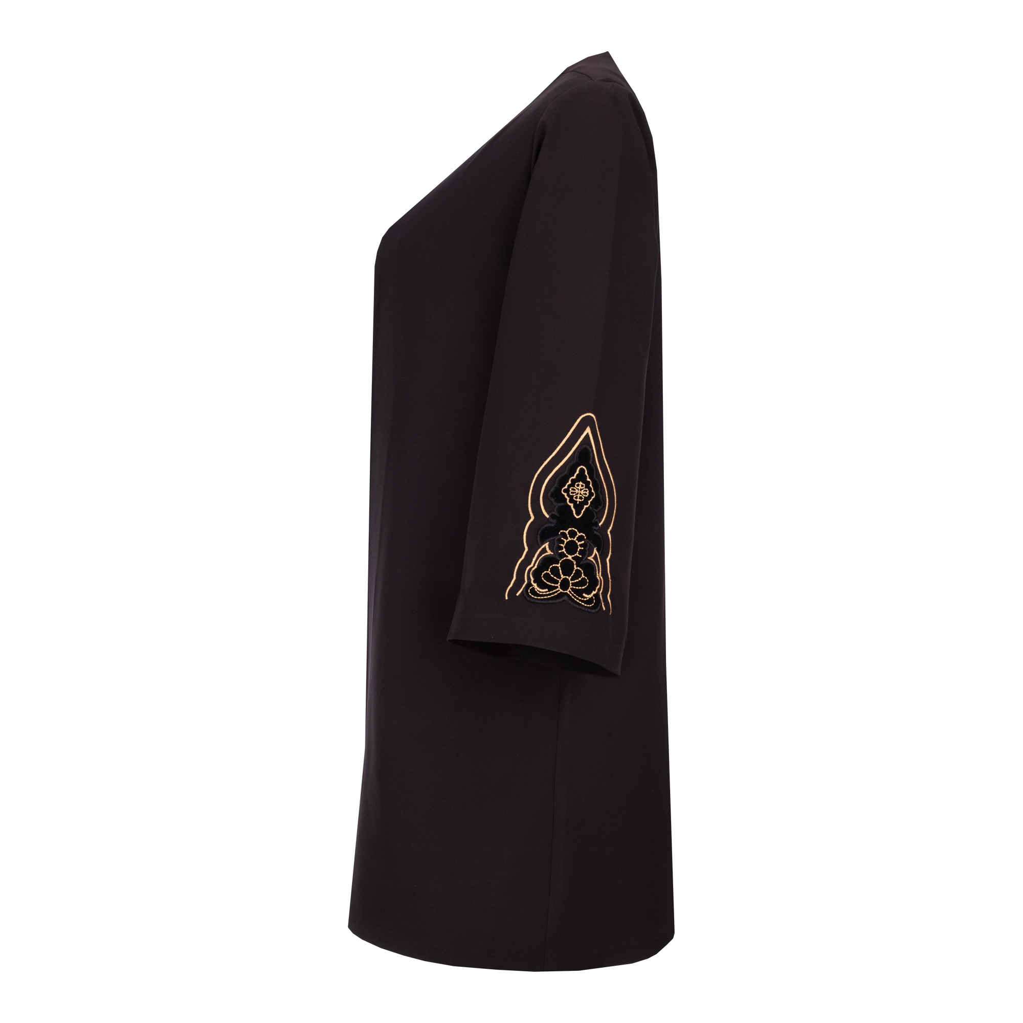 Manteau iranien en crêpe Maserati élégant avec manches brodées – Adapté à toutes les saisons