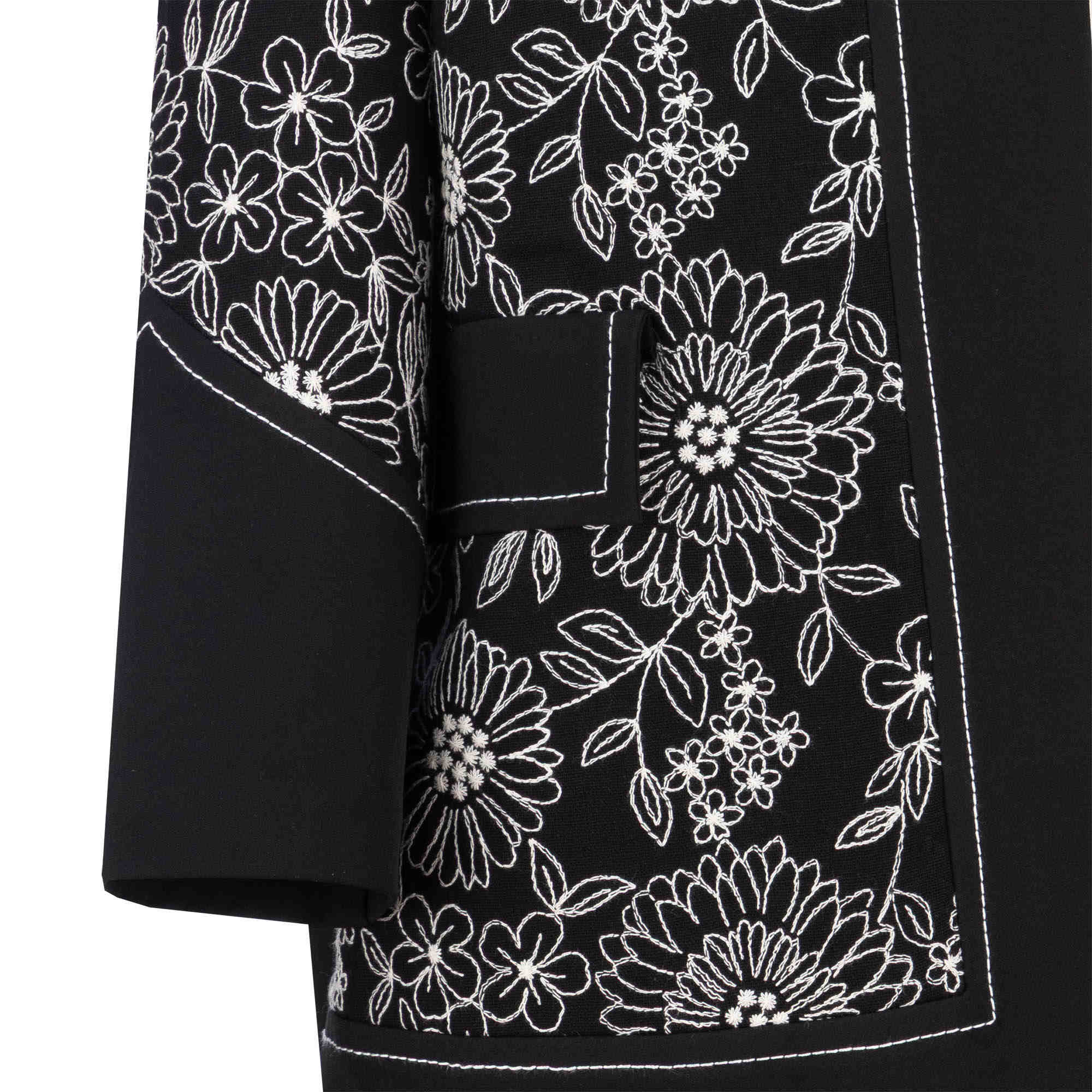 Ensemble Manteau et Pantalon pour femmes, modèle Zanus avec broderie – Noir