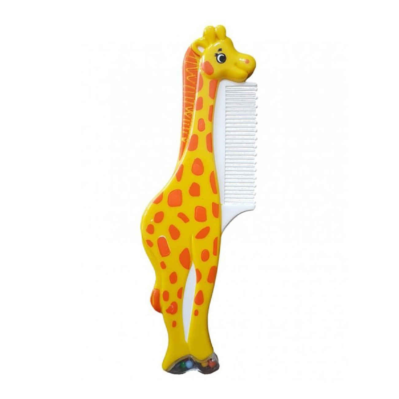 Set peigne et brosse bébé avec motif girafe – parfait pour soins capillaires des nourrissons