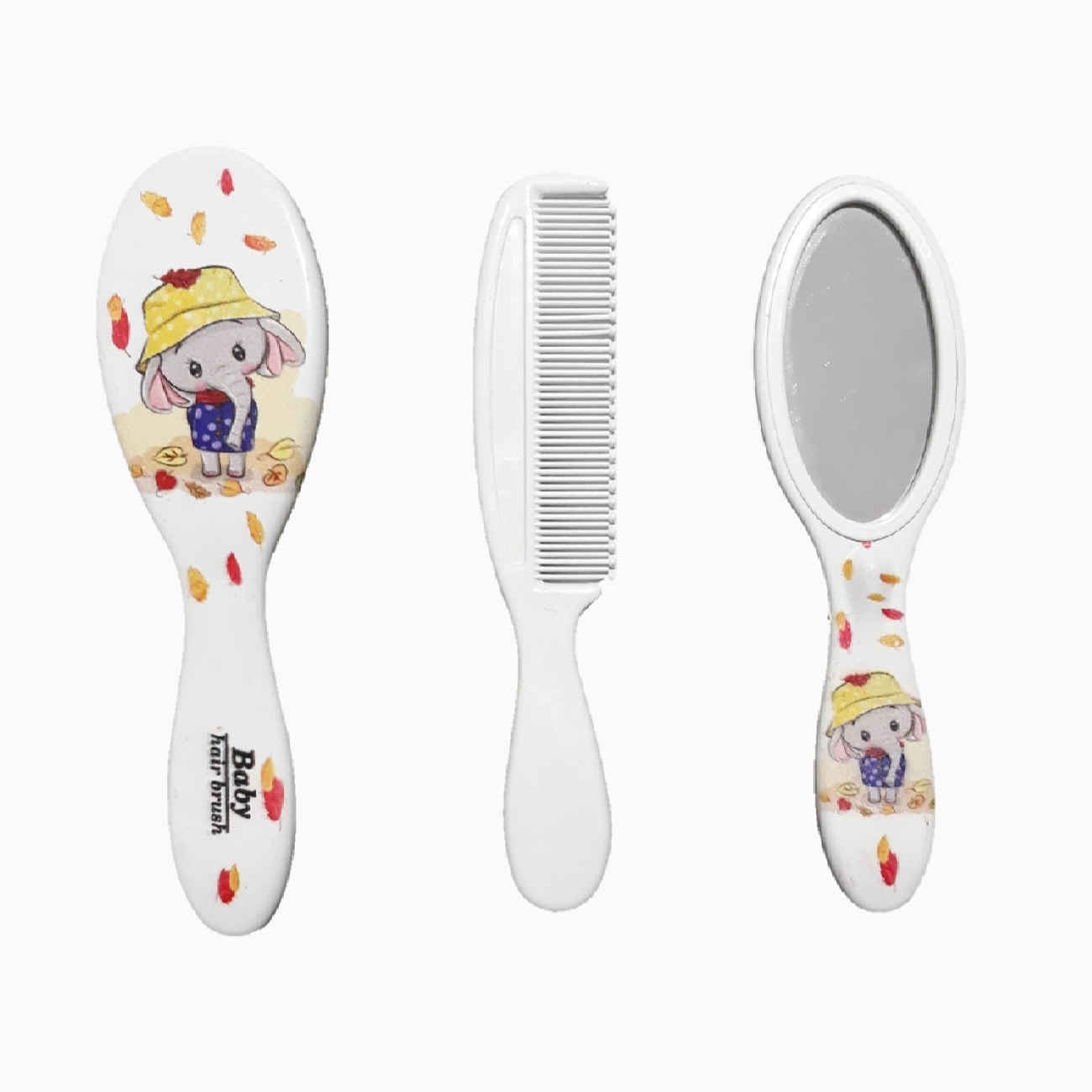 Set brosse et peigne bébé – poils doux pour nouveau-nés et tout-petits, 3 pièces