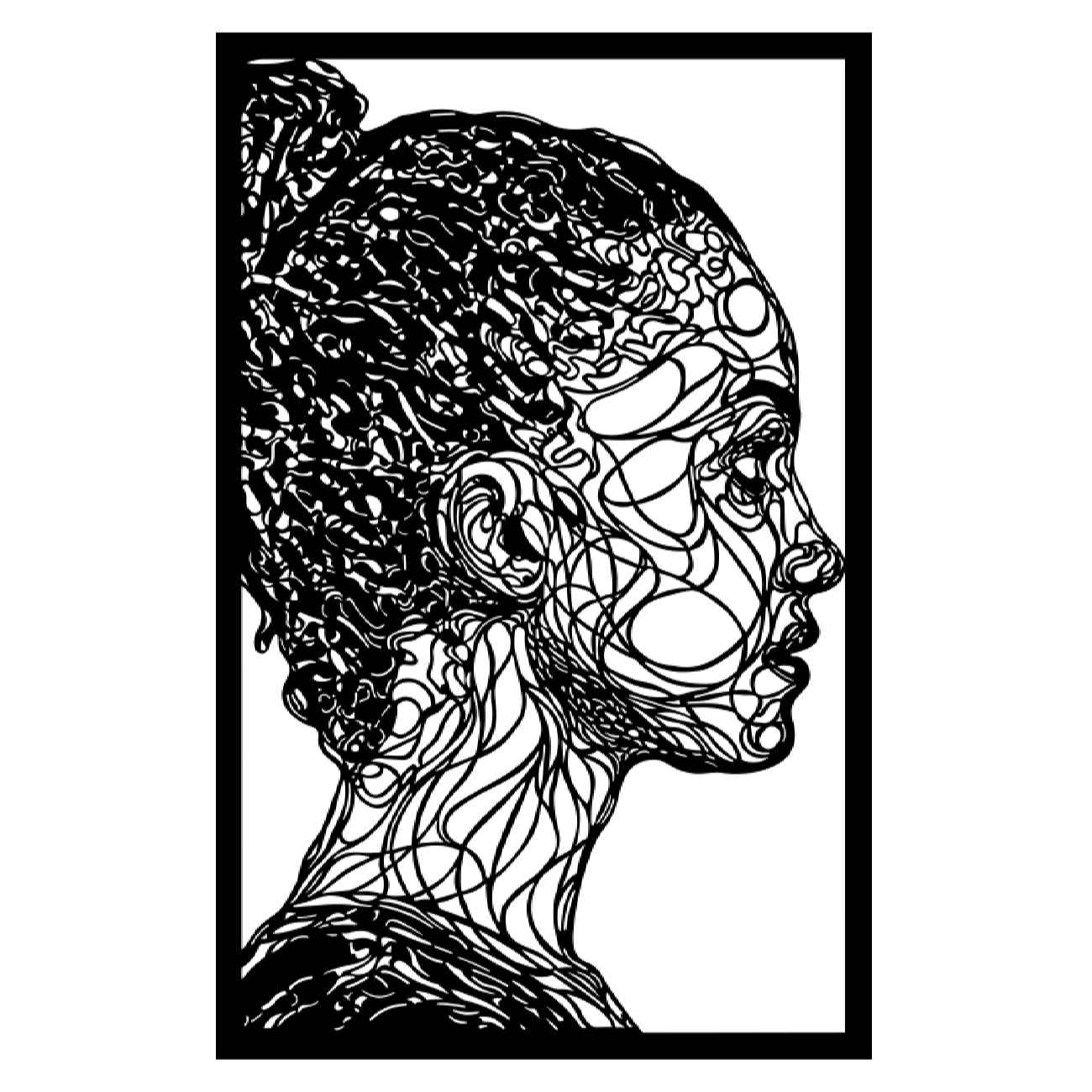 262193 : Pochoir jolie fille – projet de peinture facile, parfait pour t-shirts, murs et plus