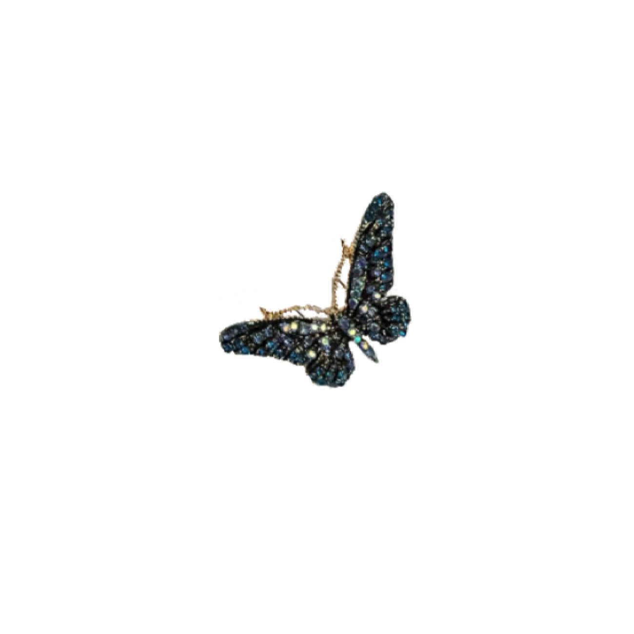 Broche Papillon Bleu Marine – Parfaite pour Robes, Châles et Manteaux