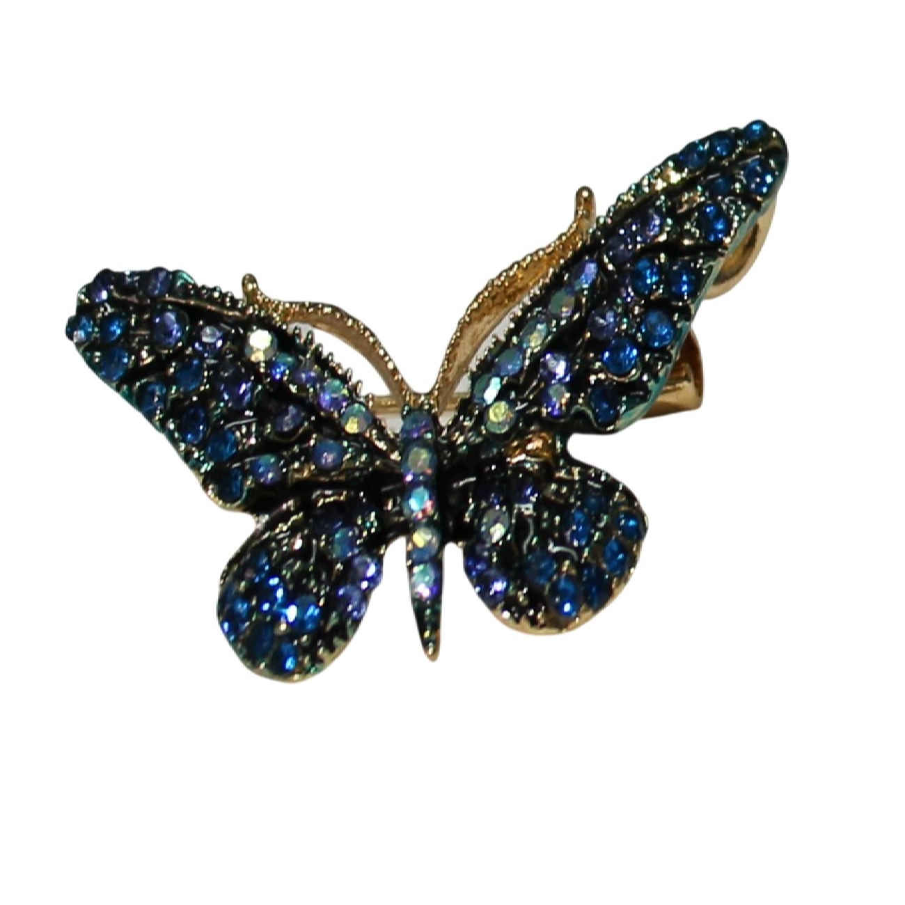 Broche Papillon Bleu Marine – Parfaite pour Robes, Châles et Manteaux