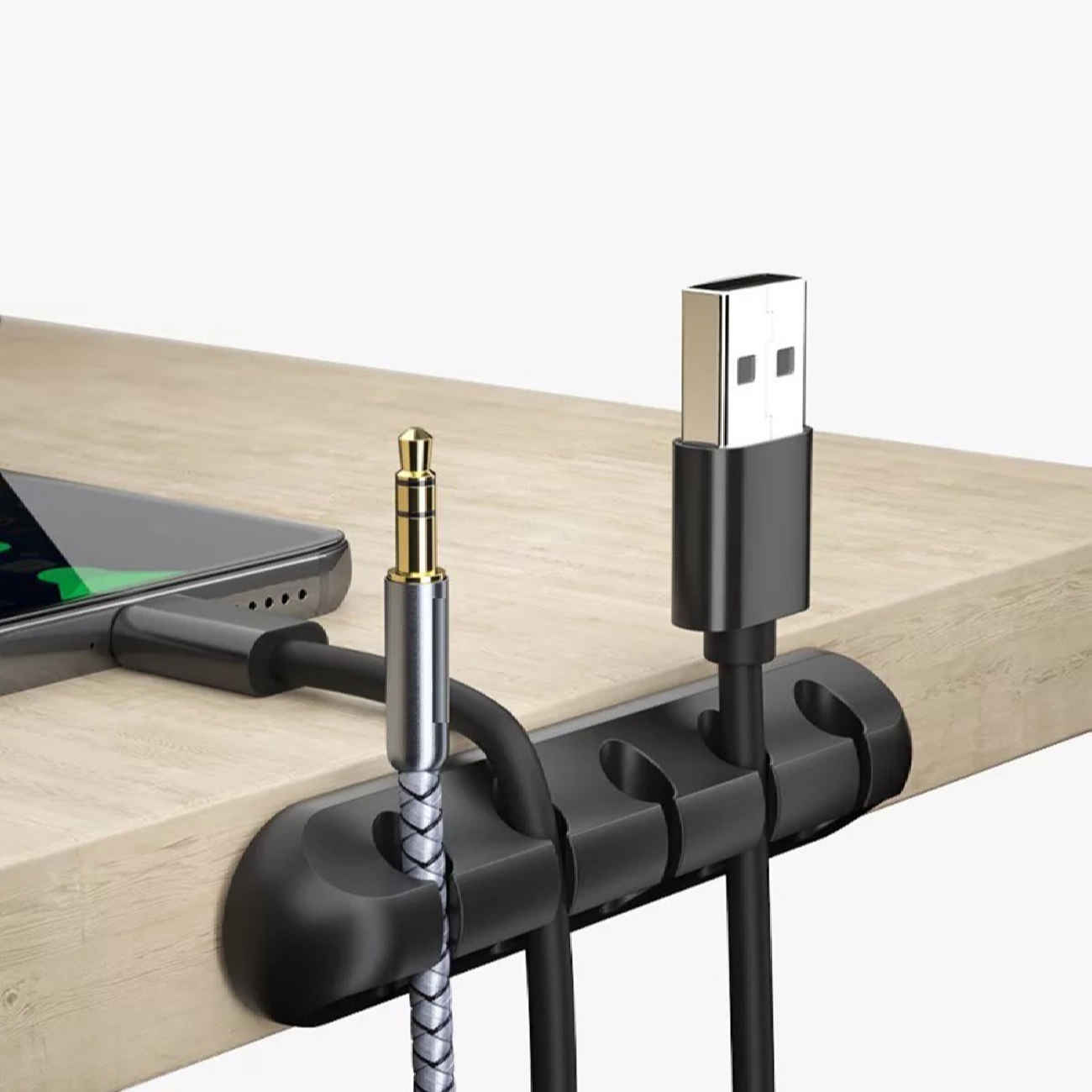 Organiseur de câbles – support pour fils et câbles, maison, bureau et setup gaming (x3)