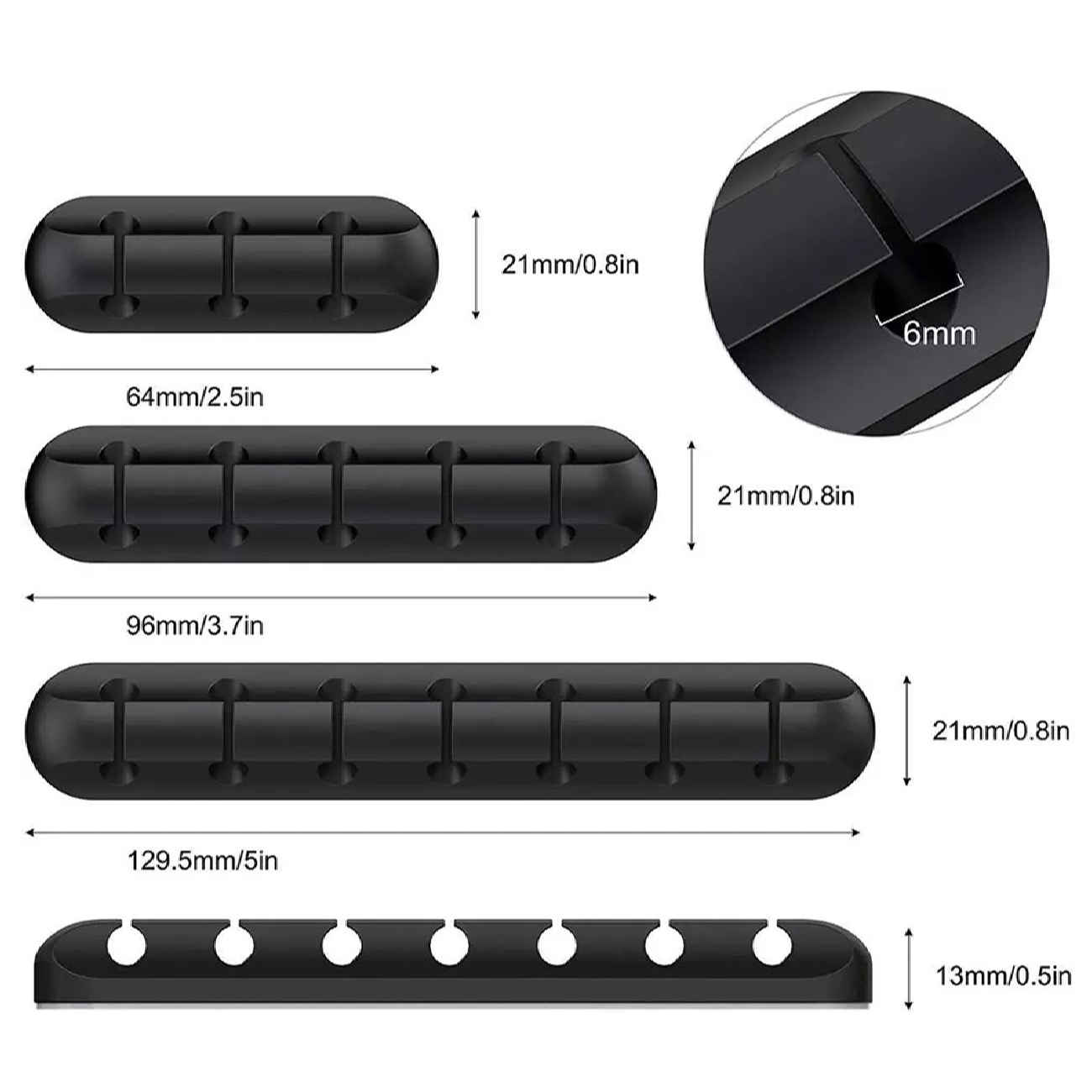 Organiseur de câbles – support pour fils et câbles, maison, bureau et setup gaming (x3)