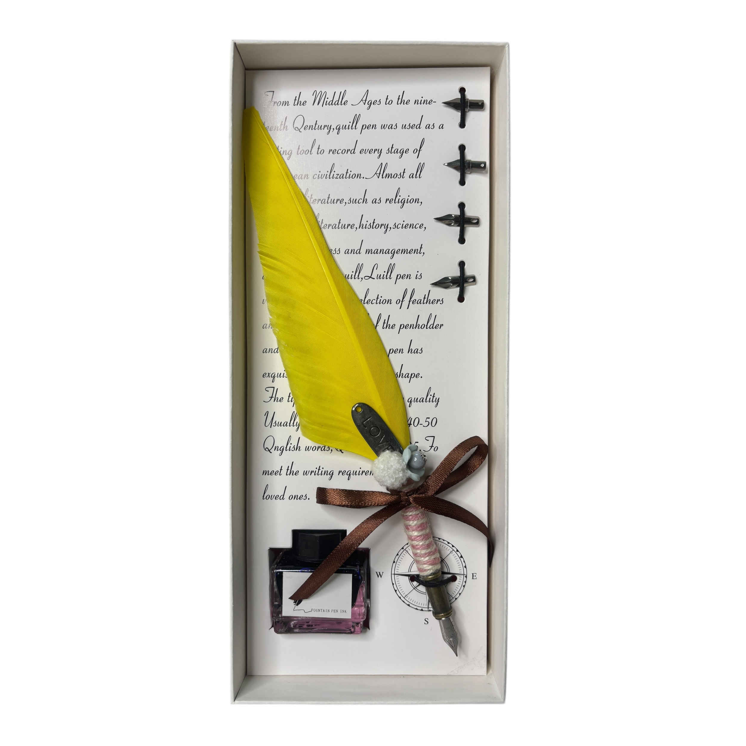 Set de plumes avec encrier – cadeau parfait pour écrivains