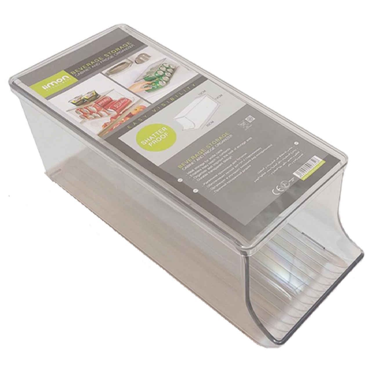 Support pour bouteilles et canettes de réfrigérateur, design gain de place, adapté à toutes les boissons.