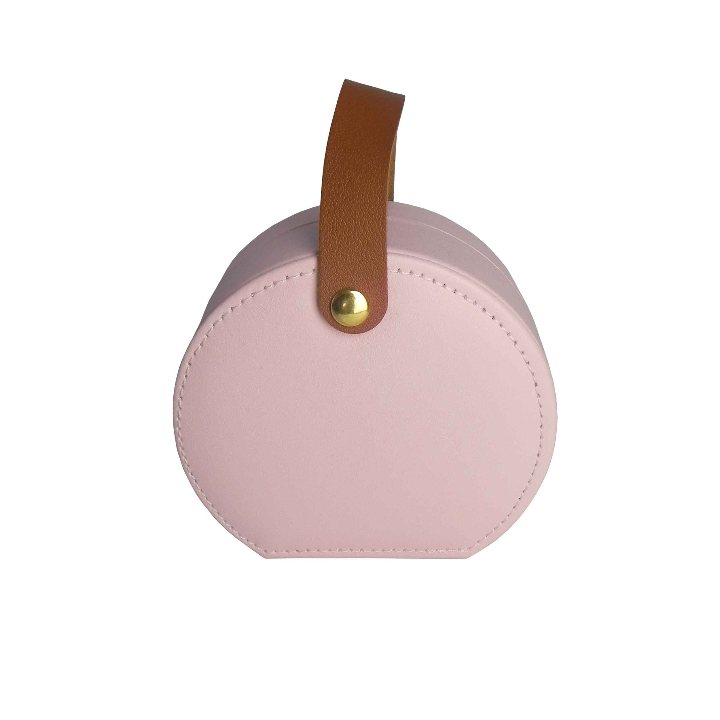 Boîte à bijoux de luxe en cuir synthétique avec compartiments pour rangement sécurisé, rose