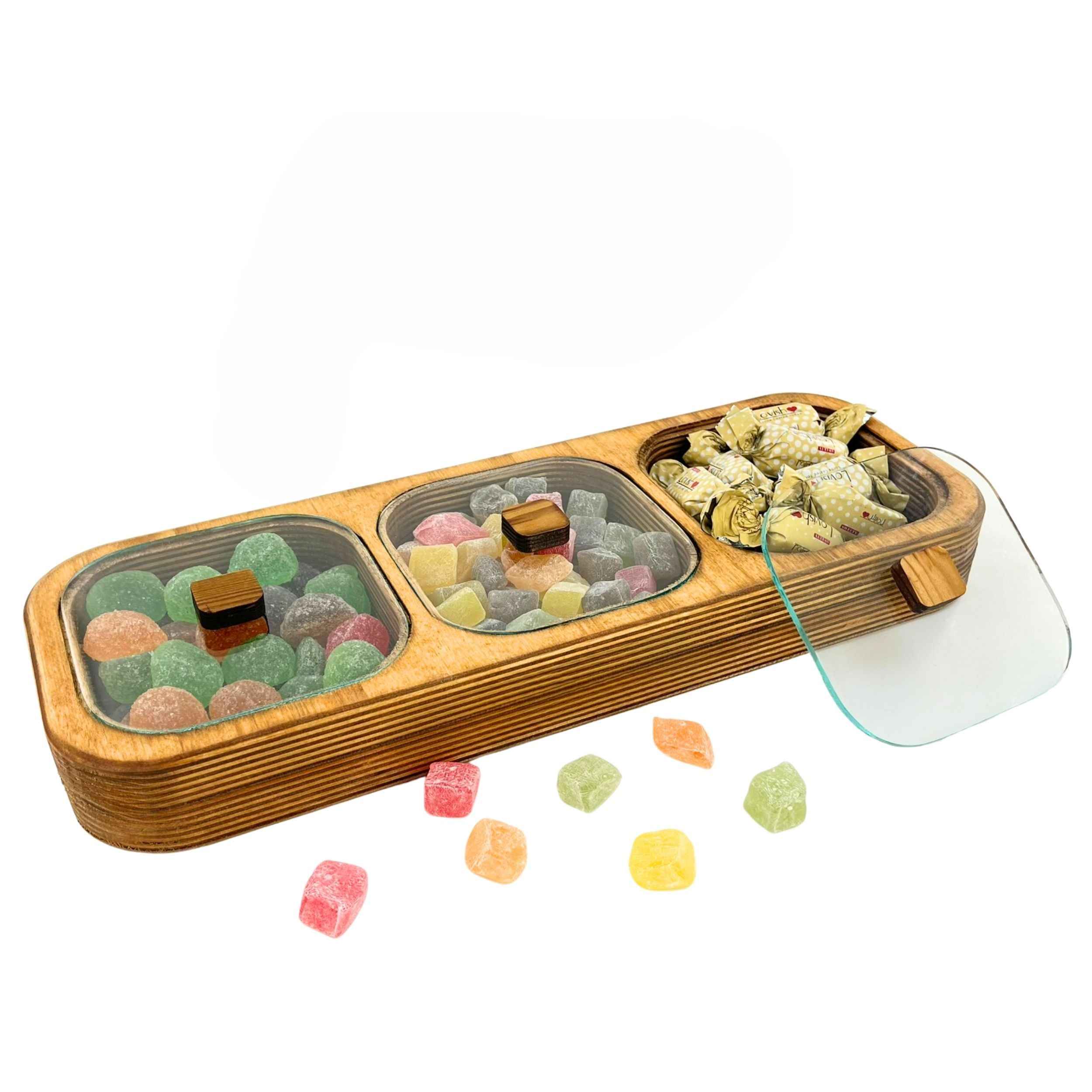 Boîte organisatrice en bois de luxe, style rustique – idéale pour fruits secs et noix