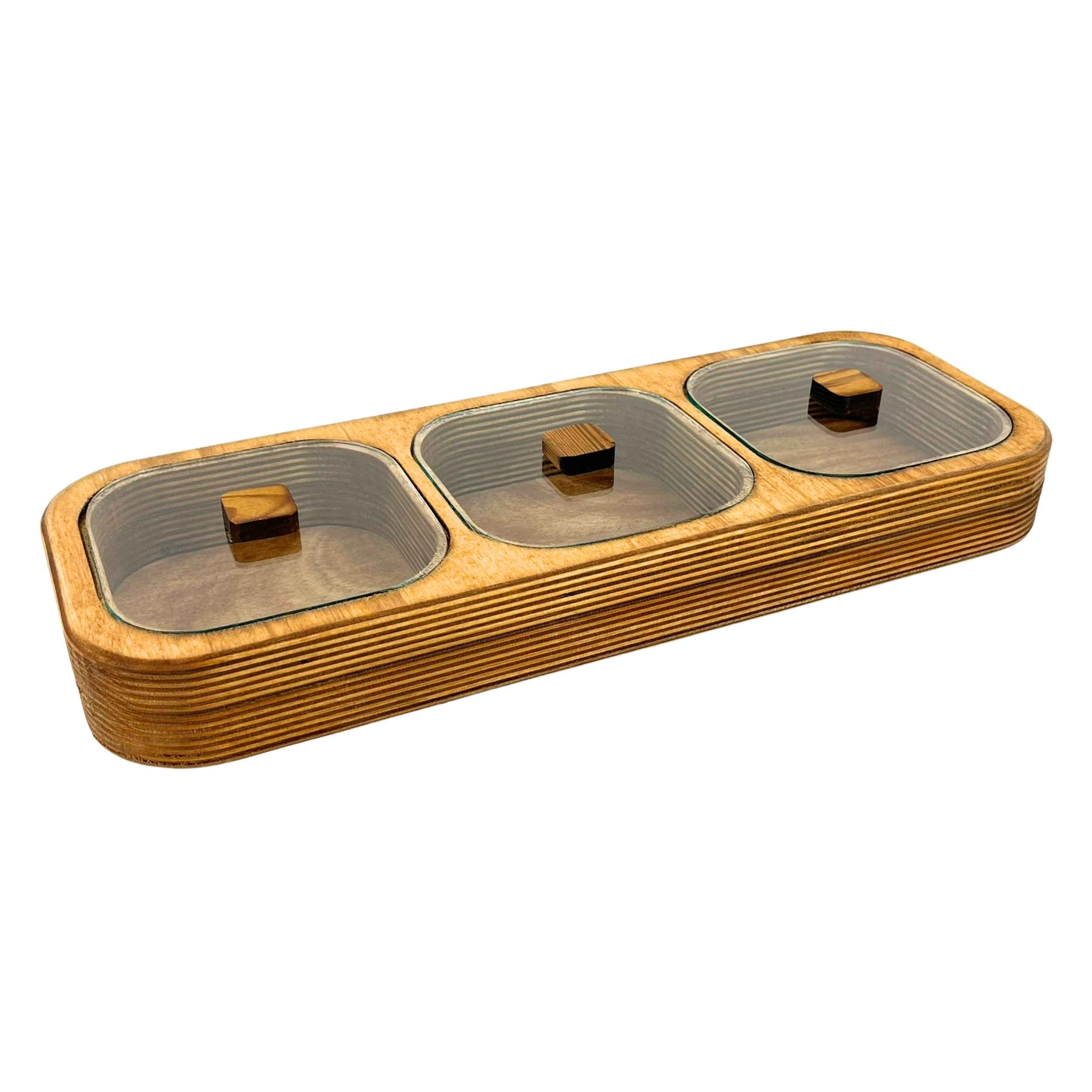 Boîte organisatrice en bois de luxe, style rustique – idéale pour fruits secs et noix