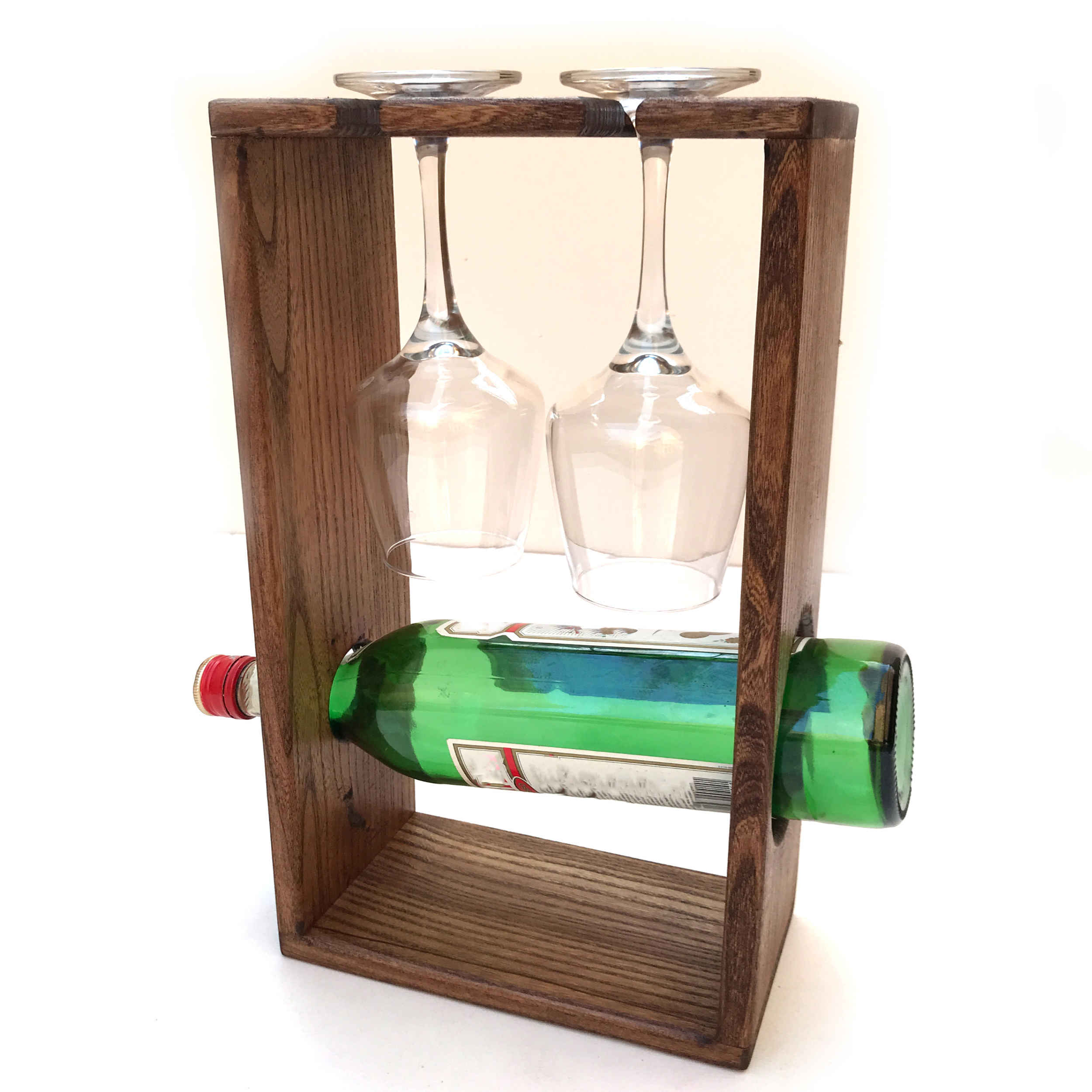 Thumbnail 3: Support à bouteilles en bois multifonction pour le plan de travail et l’organisation du garde-manger.