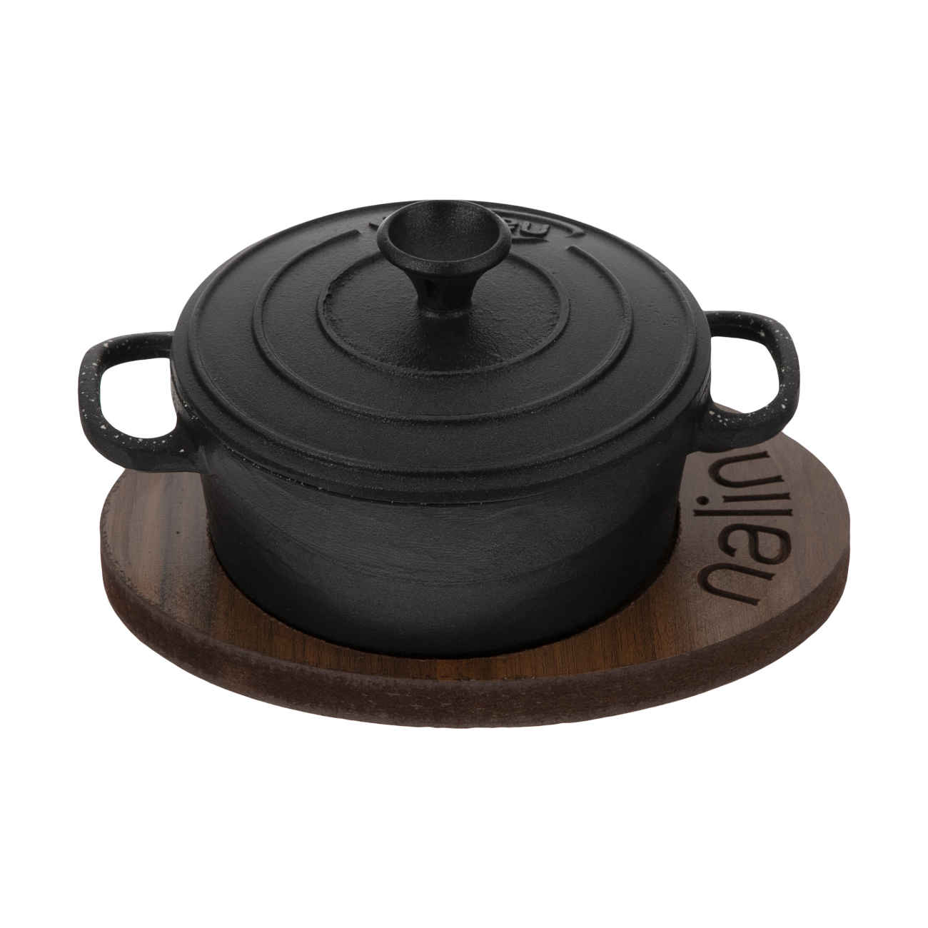 Marmite en fonte Nalino – saveur authentique pour chaque repas, taille 14 avec support en