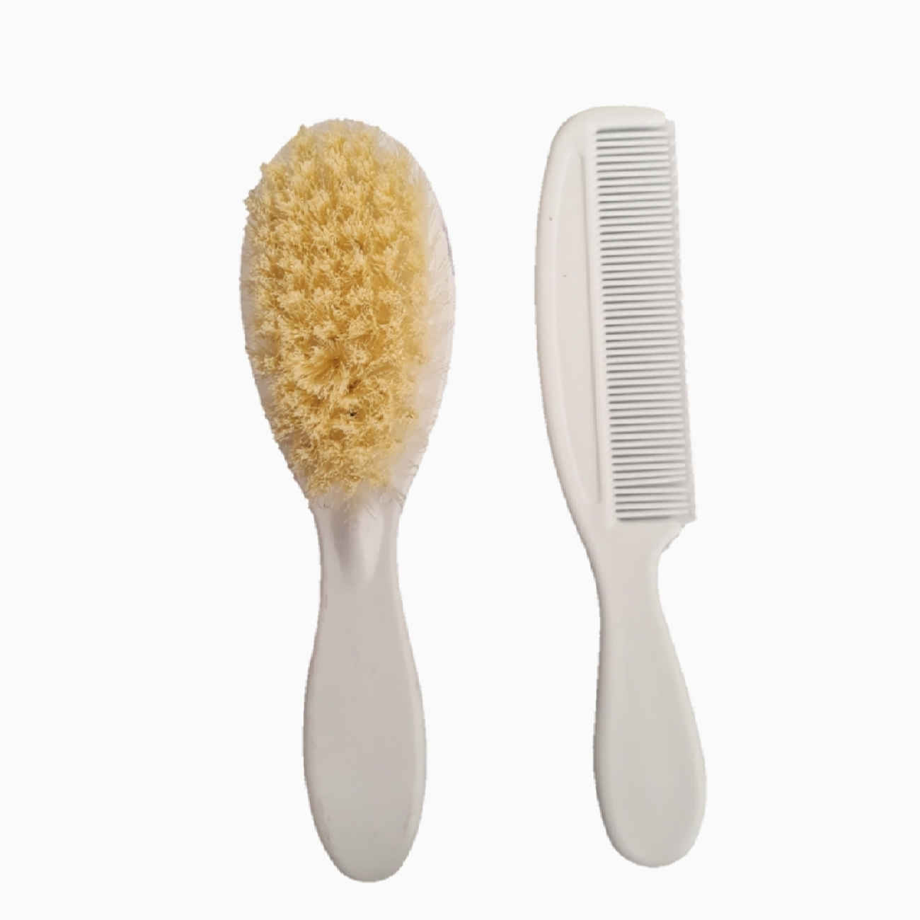 Set brosse et peigne pour nouveau-né – kit de soin doux pour bébé, 3 pièces avec miroir