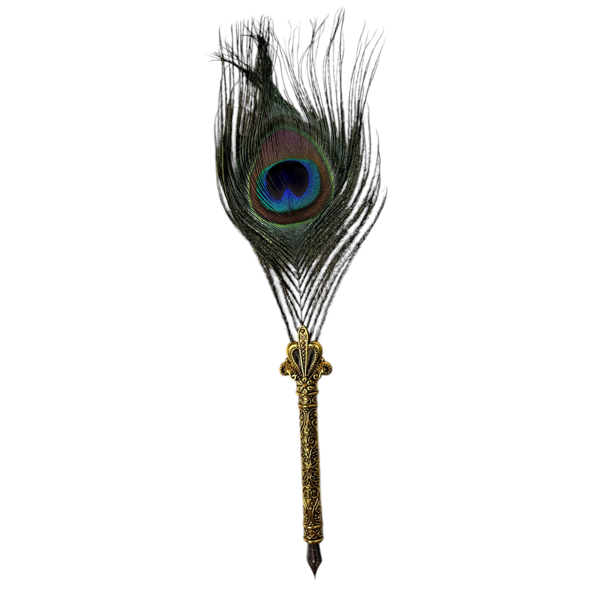 Set de plumes de calligraphie en plume de paon – outil élégant, 7 pièces