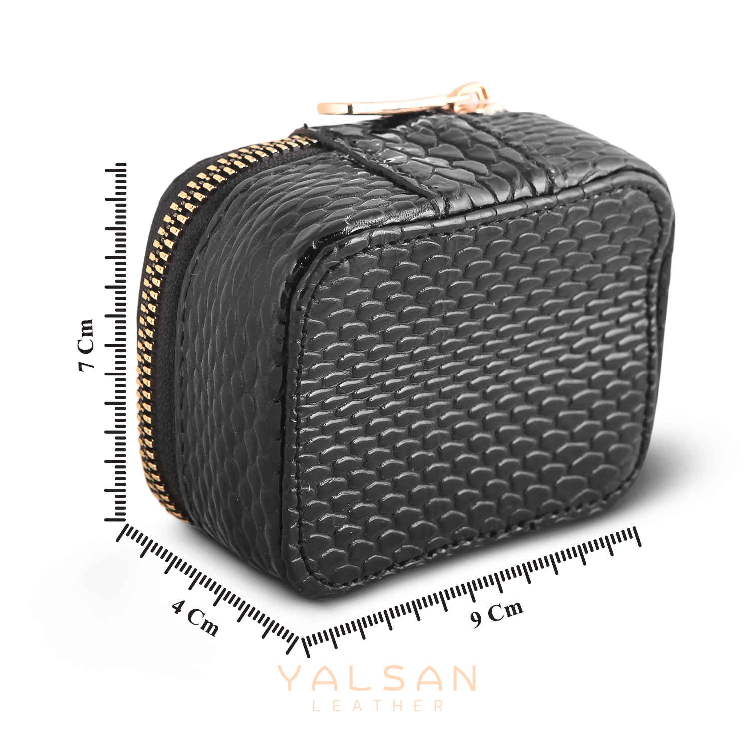 Boîte à bijoux en cuir portable avec compartiments pour bagues et bracelets, noire