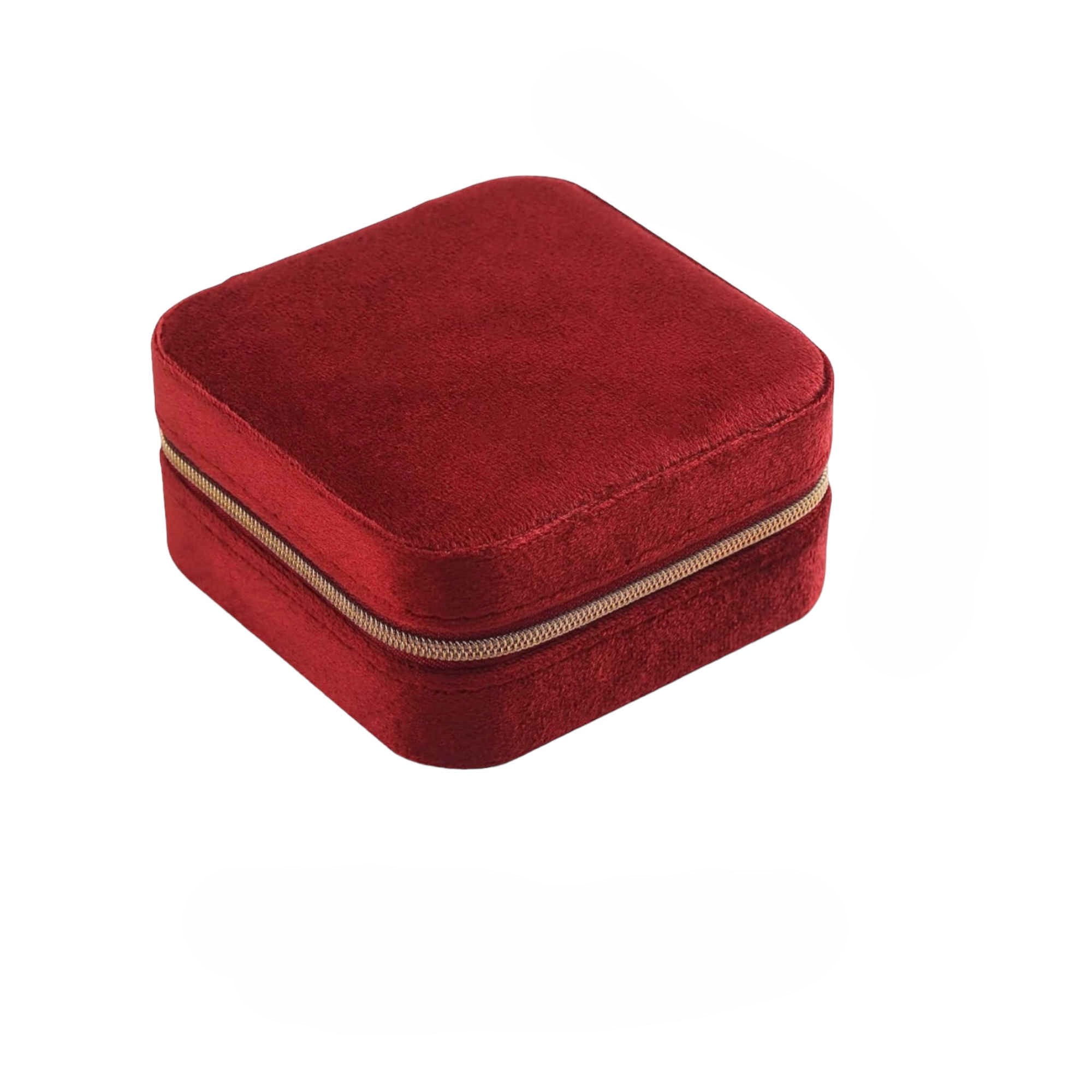 Boîte à bijoux portable en velours – idéale pour voyage, mariage et cadeaux