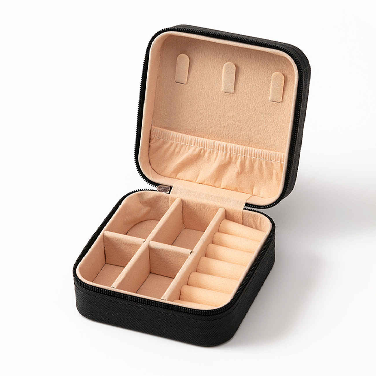 Boîte à bijoux de voyage brillante – cuir synthétique, compacte et stylée