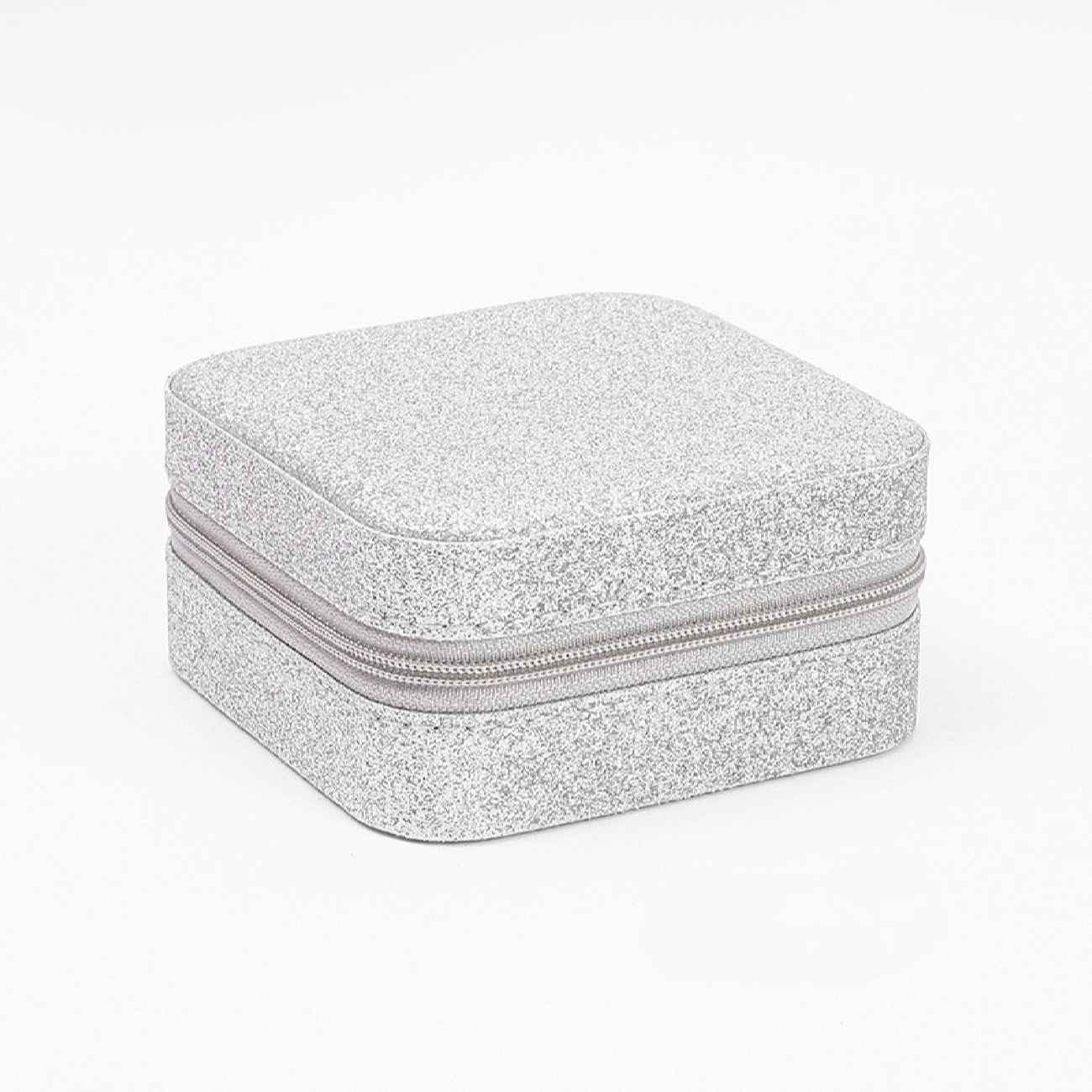 Boîte à bijoux de voyage brillante – cuir synthétique, compacte et stylée