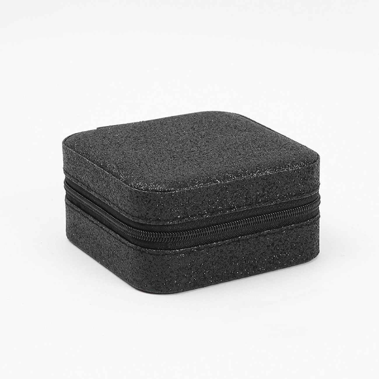 Boîte à bijoux de voyage brillante – cuir synthétique, compacte et stylée