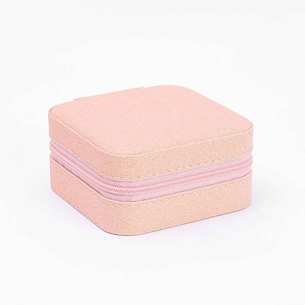 Boîte à bijoux de voyage brillante – cuir synthétique, compacte et stylée