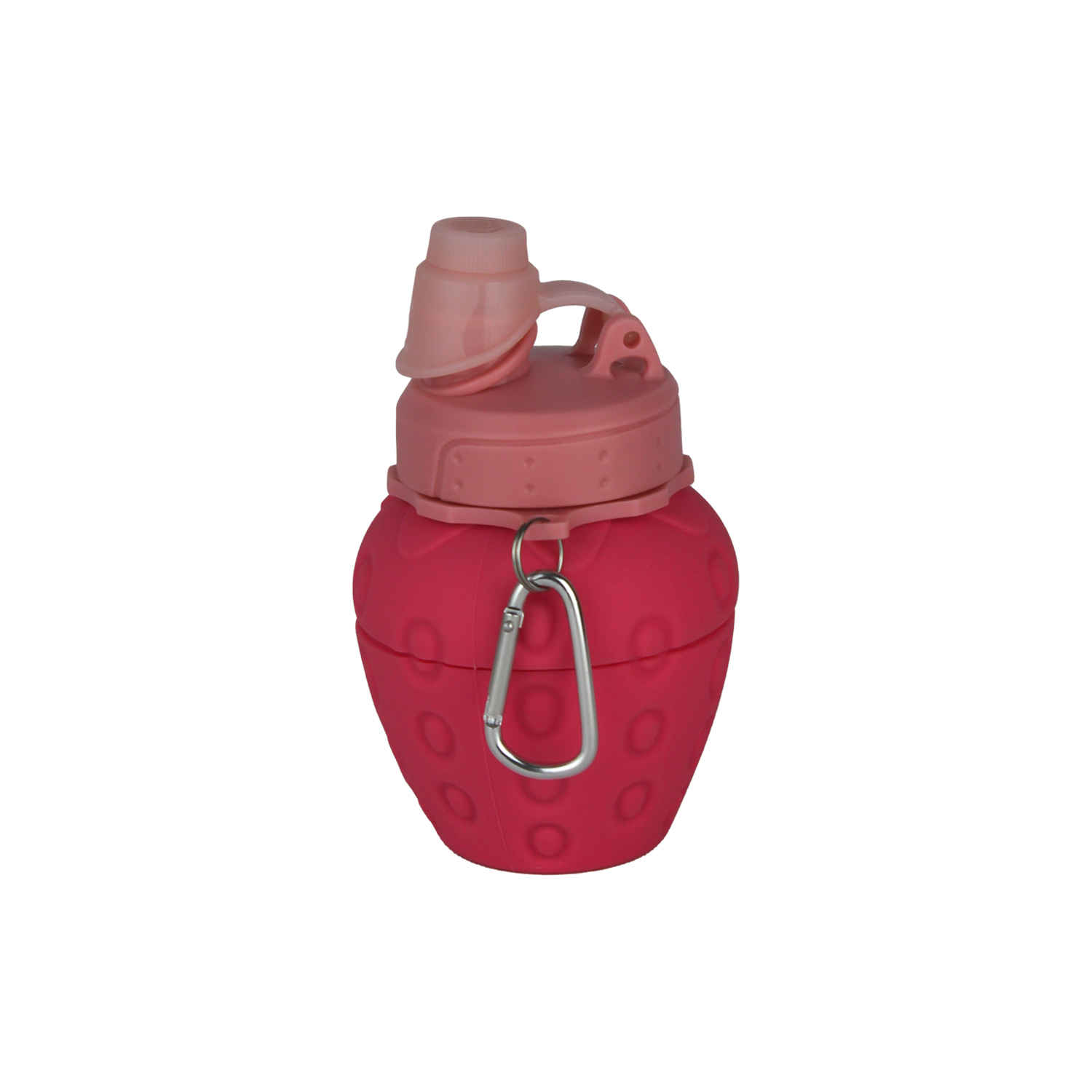 Bouteille en silicone – flexible et sûre pour enfants, école et camping, motif fraise