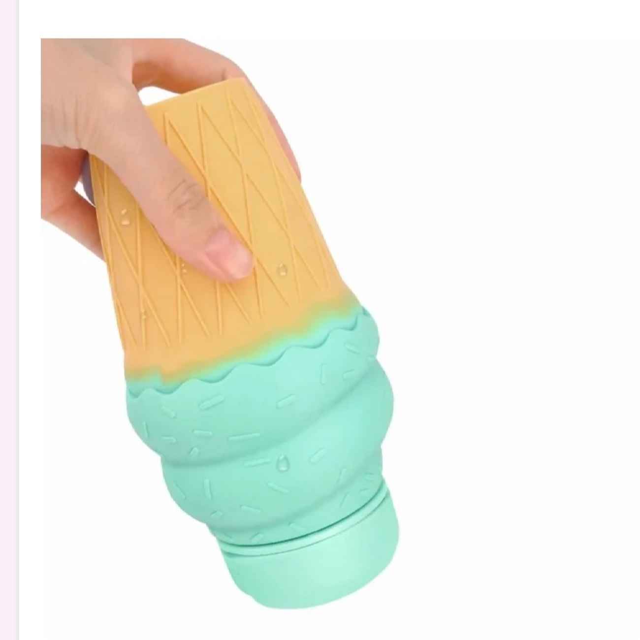 Bouteille en silicone – motif glace, portable et pliable pour enfants