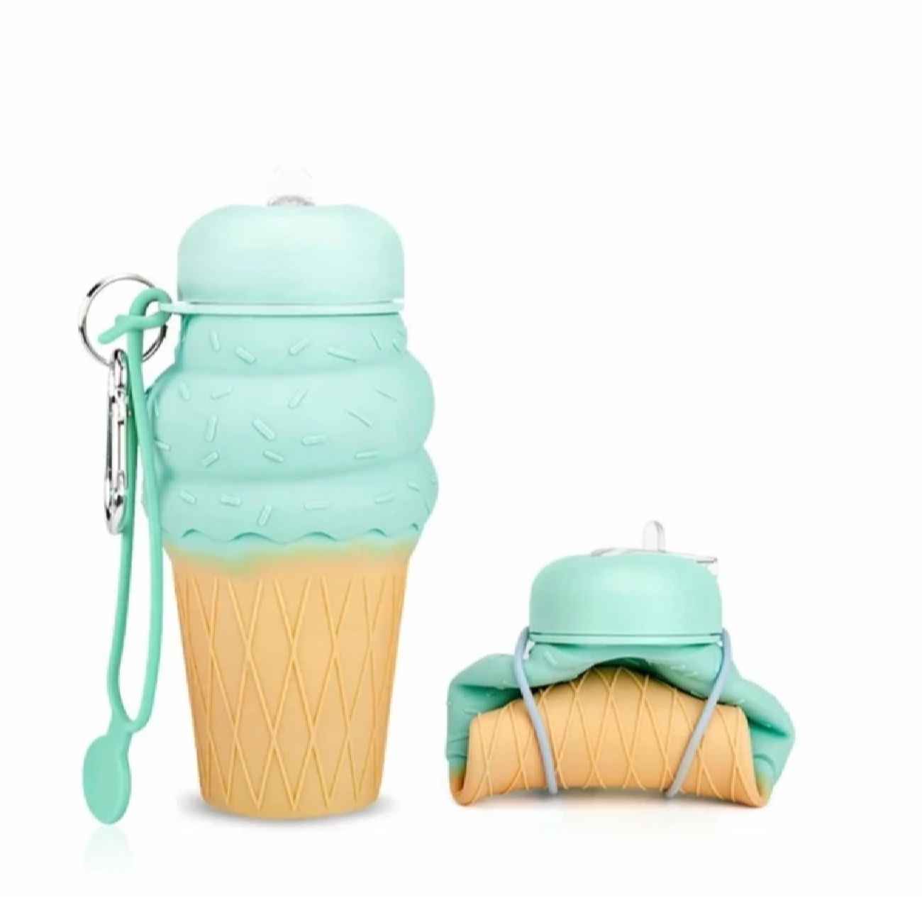 Bouteille en silicone – motif glace, portable et pliable pour enfants