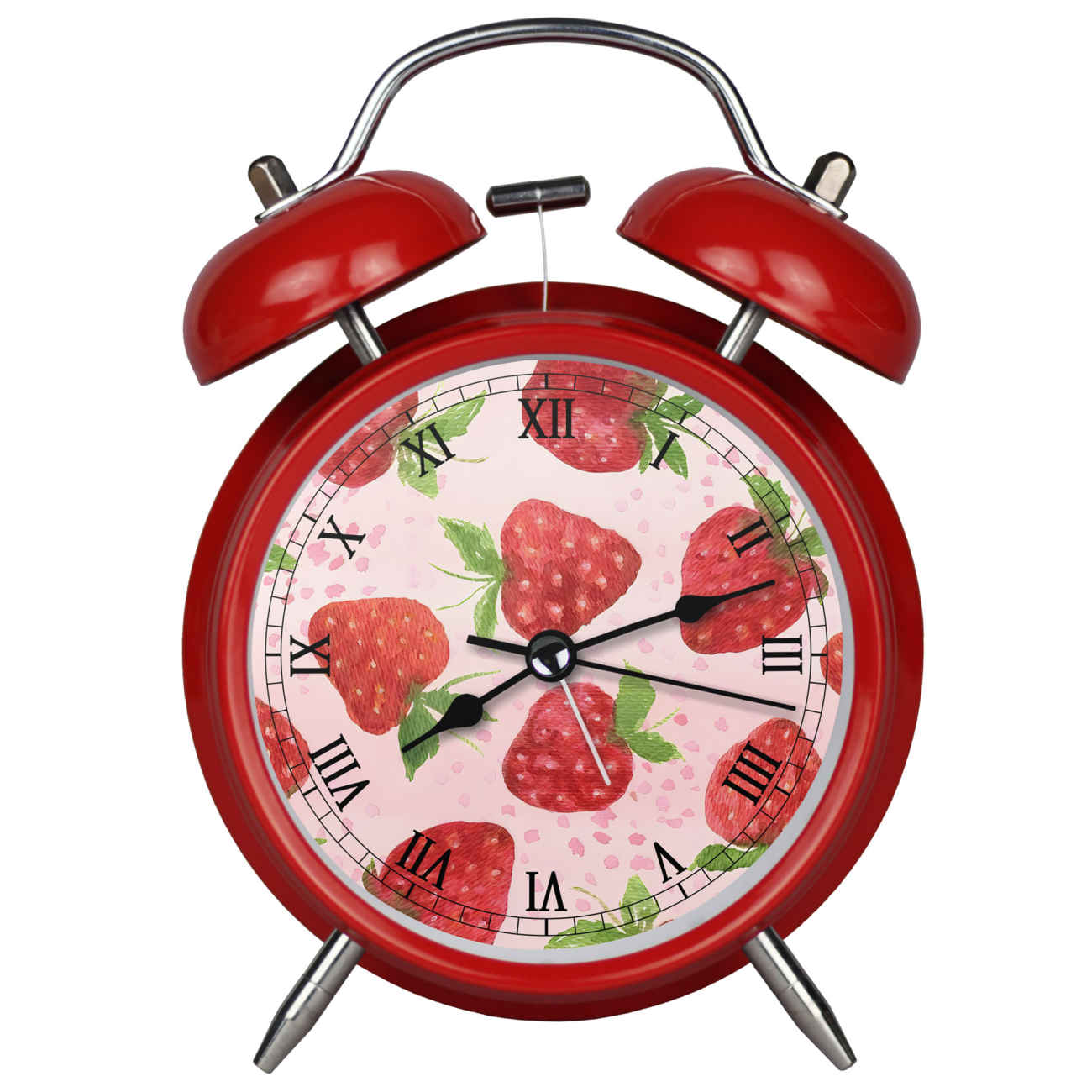 Cette Horloge à Double Cloche Fraise Fait Fondre les Cœurs avec Son Design Sucré