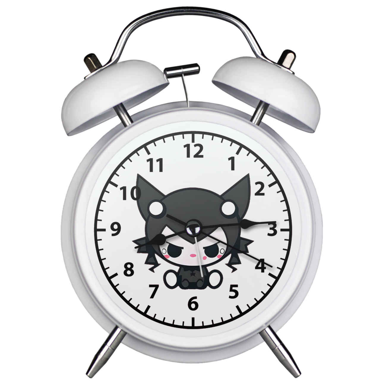 Double Cloche, Ambiance Kuromi — La Plus Adorable Horloge sur Votre Bureau