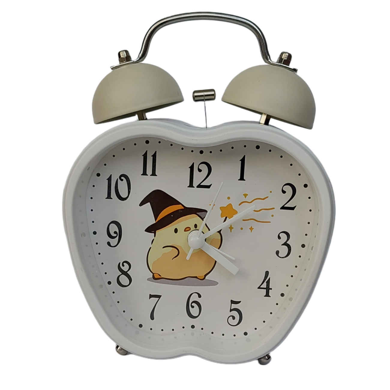 Réveillez-vous Heureux – L’Horloge à Double Cloche en Forme de Poussin et de Pomme
