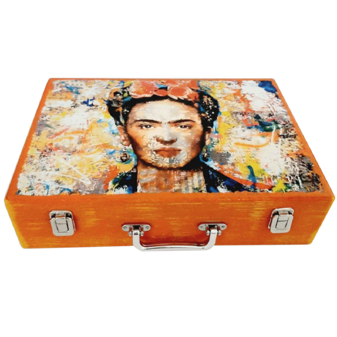 Trousse à crayons en bois pour artistes – idéale pour dessin et croquis, design Frida