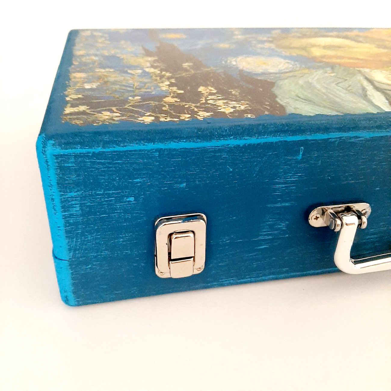 Trousse à crayons en bois design Van Gogh – papeterie artistique pour école et bureau