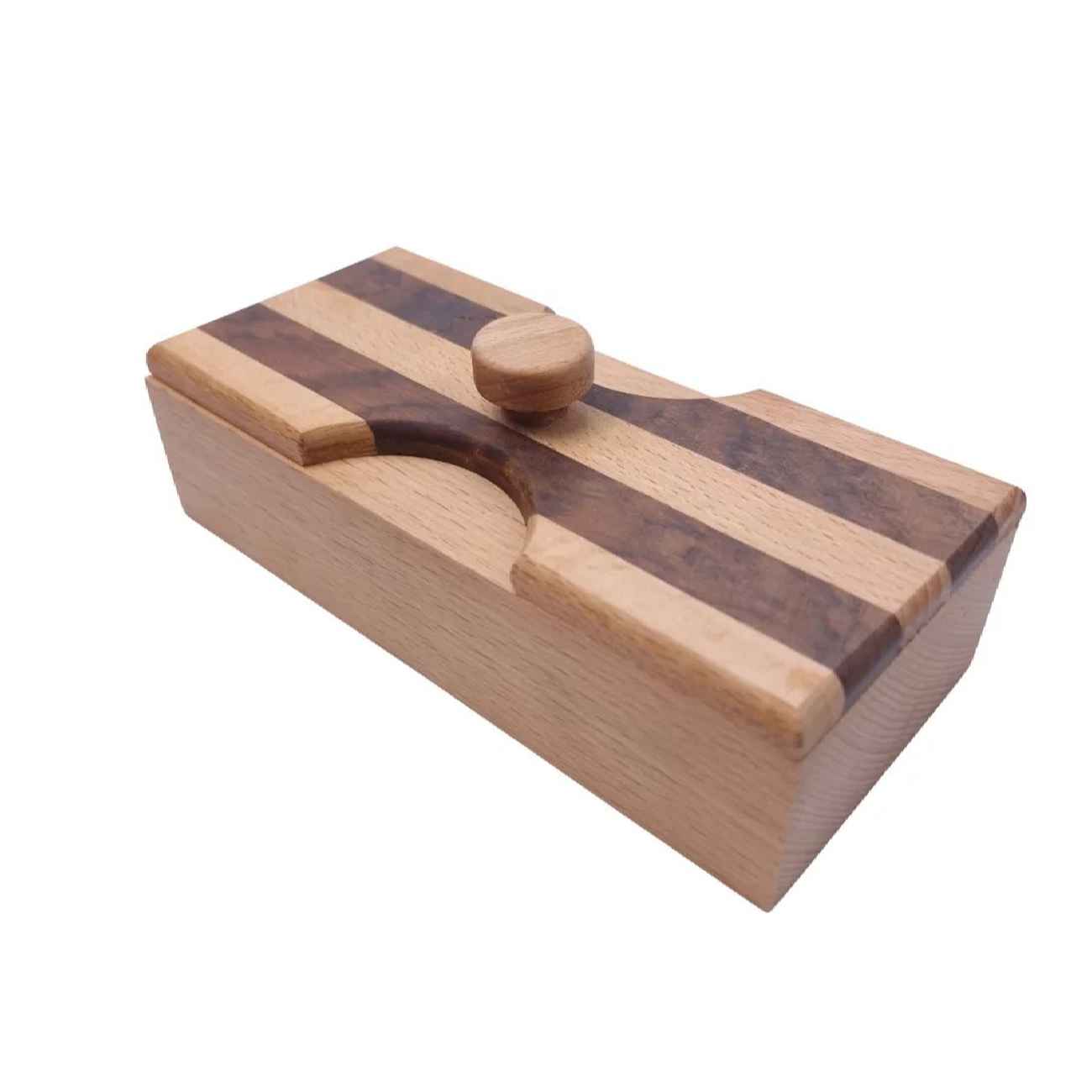 Boîte en bois pour thé et snacks avec couvercle rotatif – pratique et décorative