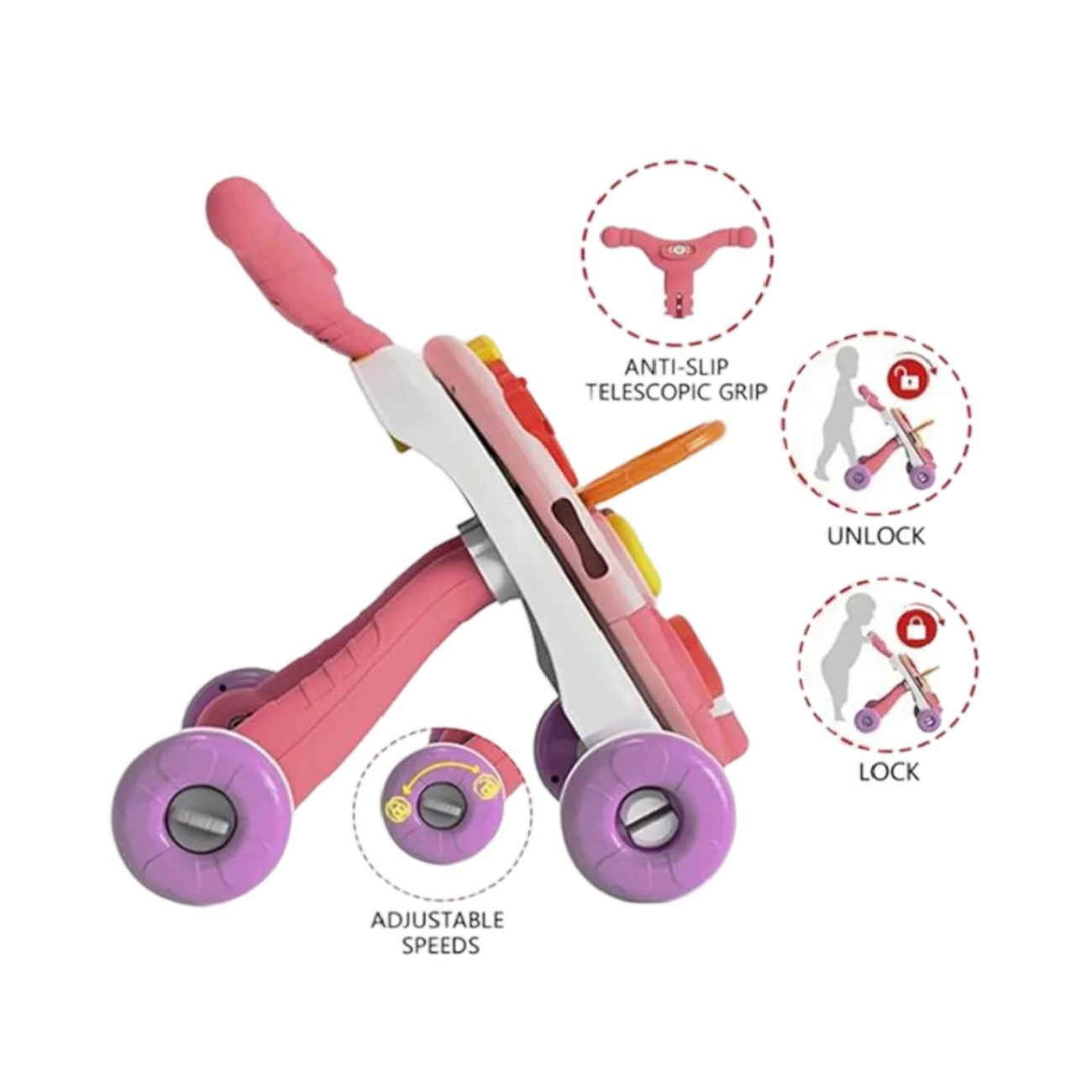 Trotteur pour bébé – Idéal pour les premiers pas en toute sécurité et la marche assurée du tout-petit