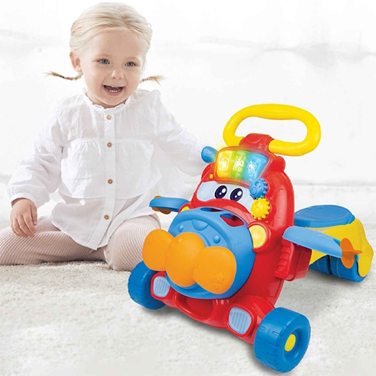 Trotteur pour Bébé à Thème Avion – Safe et Ludique, Aide à la Mobilité pour Tout-Petits