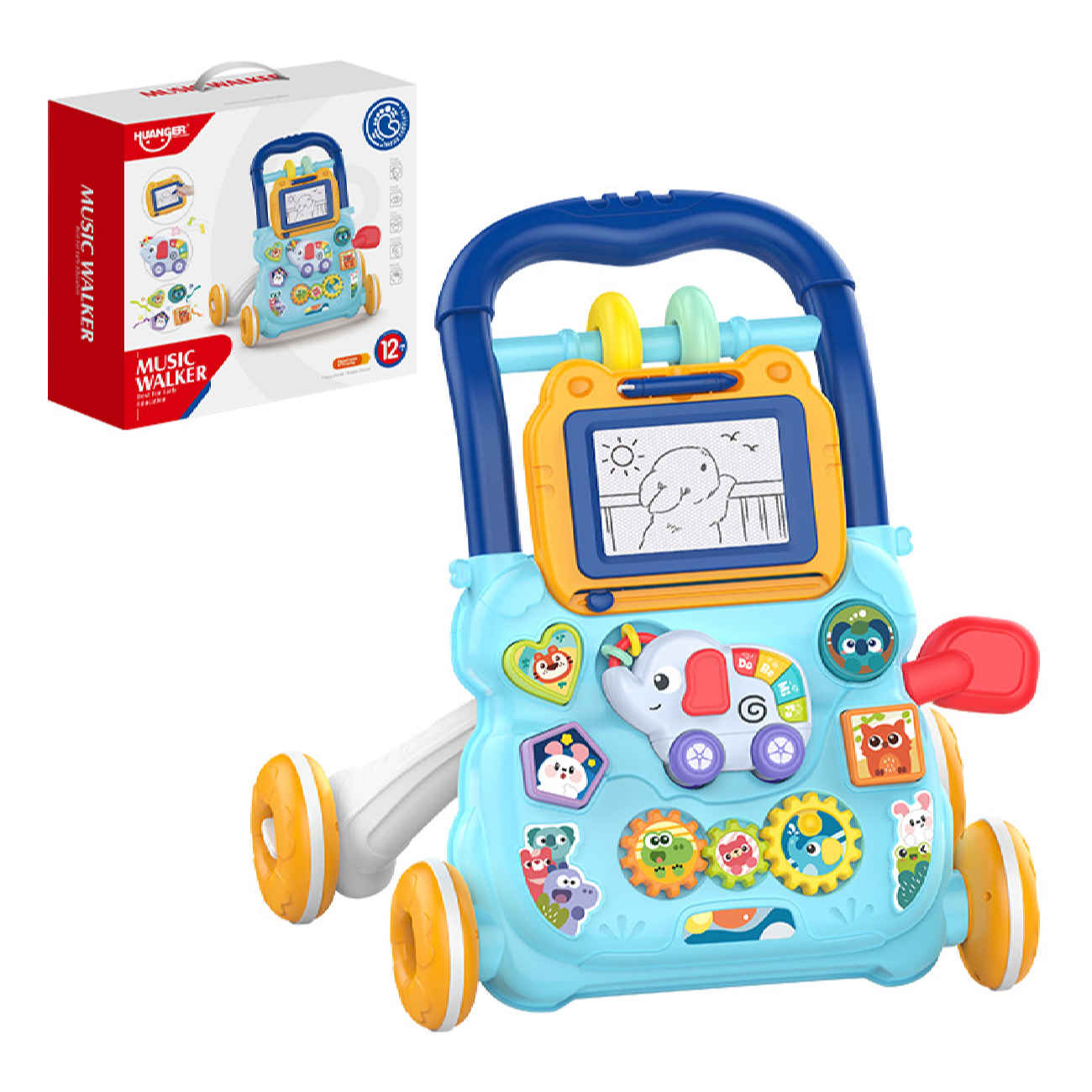 Trotteur pour Bébé à Thème Animal – Jouet Éducatif Interactif avec Musique et Activités d’Apprentissage